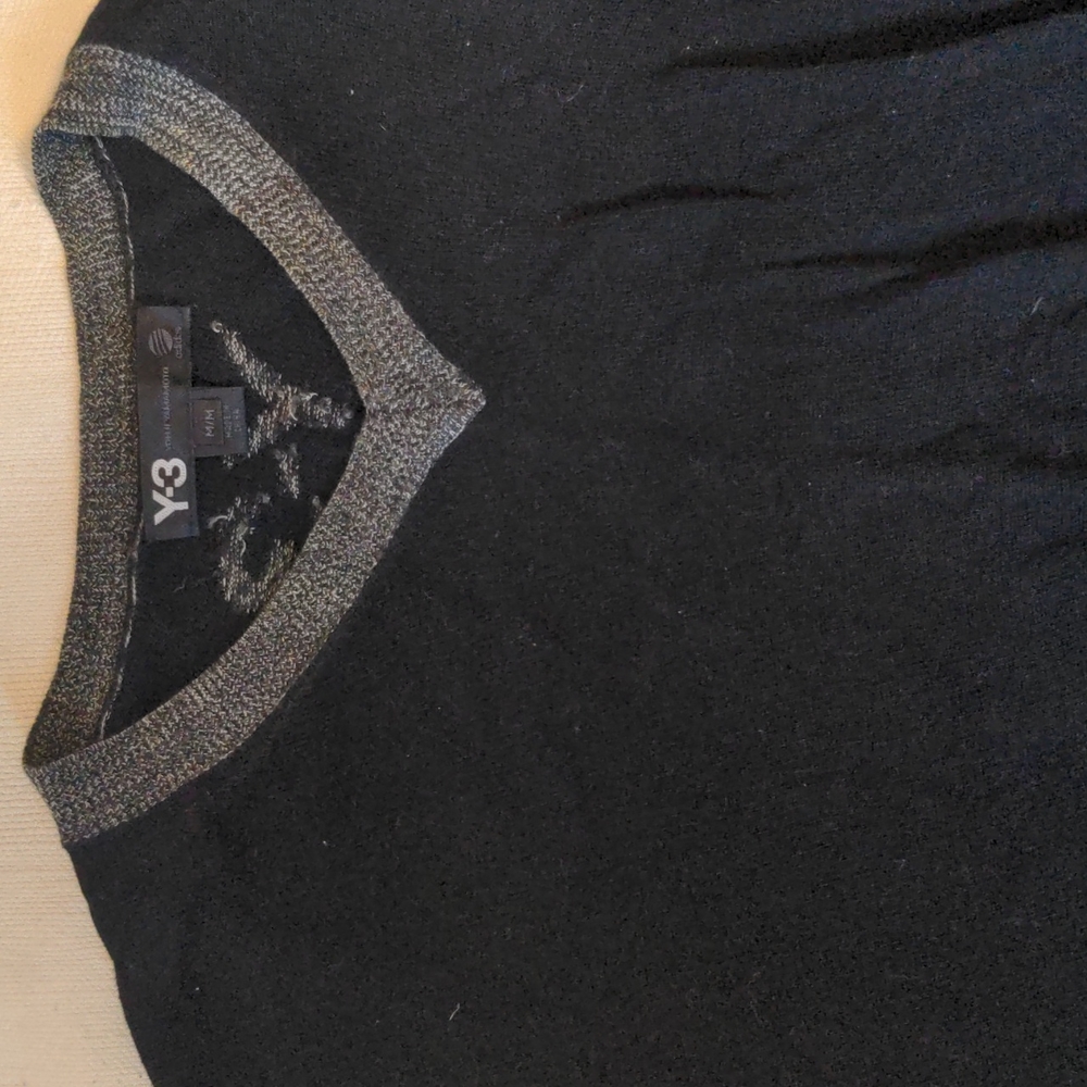 Black Y-3 Adidas long sleeve v-neck